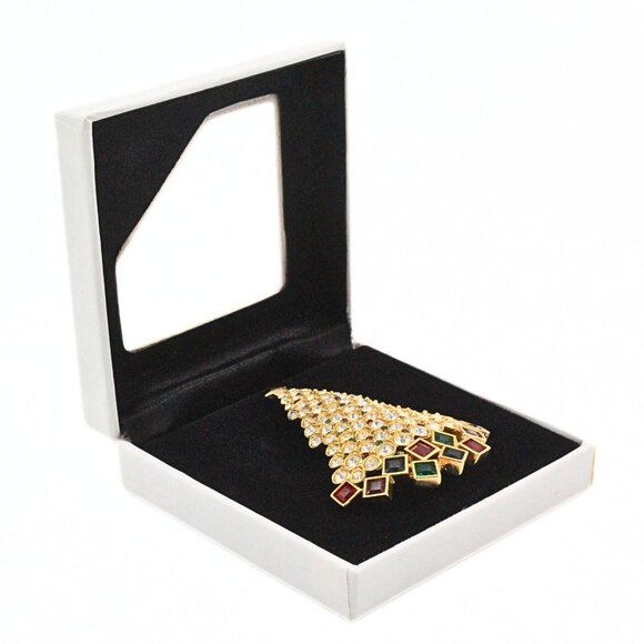 Illustrious SWAROVSKI Limited Edition 1999 Pave´Crystals Christmas Tree Brooch - Picture 4 of 9